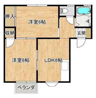 リバーコートC棟【2階】の間取り