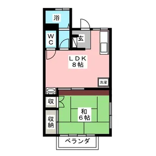 雅ハイツ【1階】の間取り