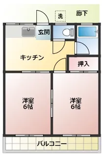 ハイツ地曵A【1階】の間取り