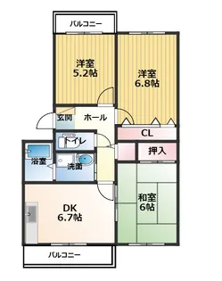 カーサ西山【2階】の間取り