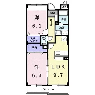 インヴィテ・ボヌ-ルII番館【1階】の間取り