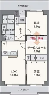 サンセール【6階】の間取り