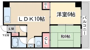 江坂グランドハイツ北【9階】の間取り