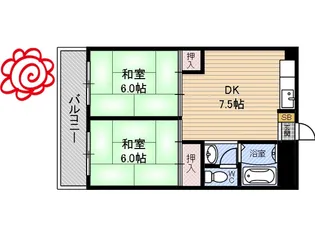 レジデンス鶴美【5階】の間取り