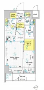 ヴォーガコルテ大森町アジールコート【6階】の間取り