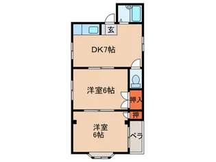 ハイツリバ-【4階】の間取り