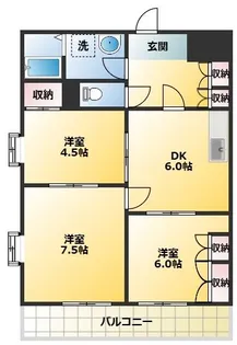 王子サウスウイング【4階】の間取り