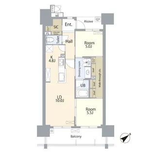 サーパス宇都宮一番町セントマークス【10階】の間取り