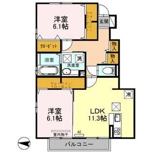 ルピナアサイ【1階】の間取り