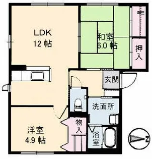 シェソワ大立【1階】の間取り