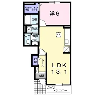 リバーサイド みどりやまC【1階】の間取り