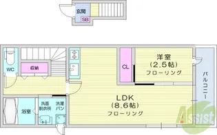 グランディール国見【2階】の間取り