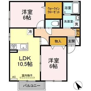 セジュールFK D・E【2階】の間取り