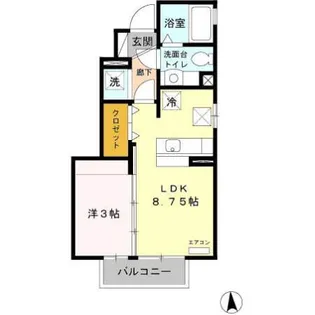 ヴィラパティオII【1階】の間取り