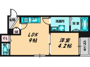 GRANDIR瓢箪山【1階】の間取り