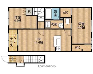 焼津市石津アパート【2階】の間取り