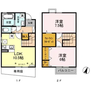 セタンドールB【1階】の間取り