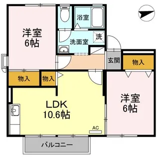 カーサセレーノ B棟【2階】の間取り