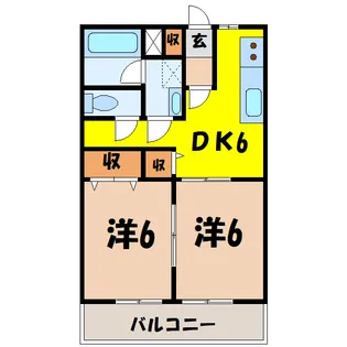 南原エコーハイツ(熊谷市別府)【3階】の間取り
