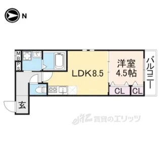 フジパレス瓢箪山【1階】の間取り