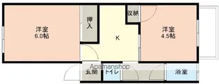 興里狐島アパート【2階】の間取り