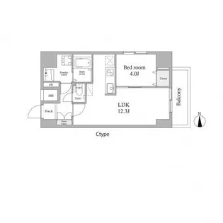 スカイグランデ新御徒町【3階】の間取り