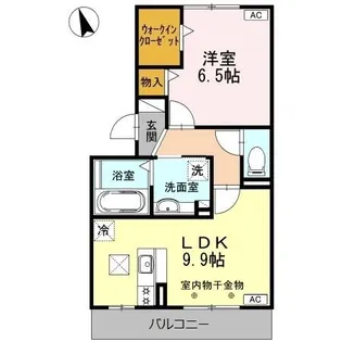 ジュフーレ和田【1階】の間取り