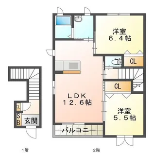 シャンテソラーレA【2階】の間取り