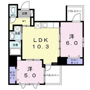 ザ・グラン キース【7階】の間取り