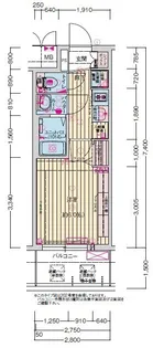 プレサンス桜川グロワール【6階】の間取り