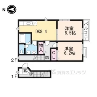 ヴィラプリムローズK2【2階】の間取り