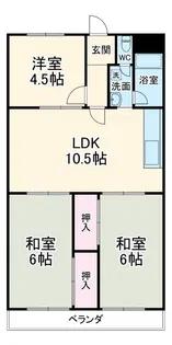 ハイツかどま【4階】の間取り