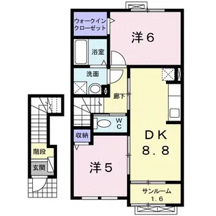 ヴィラ・清瀧 B【2階】の間取り