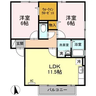 サニーハイツ【2階】の間取り