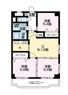 サンロード岡本II【3階】の間取り