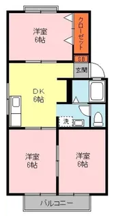 カーサ若葉A棟【2階】の間取り