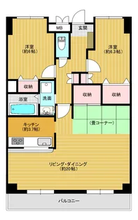 ベルクラーテ倉敷東町【4階】の間取り