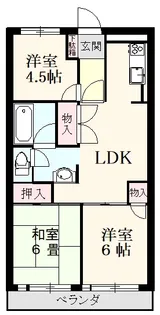 紫野ハイツ【1階】の間取り