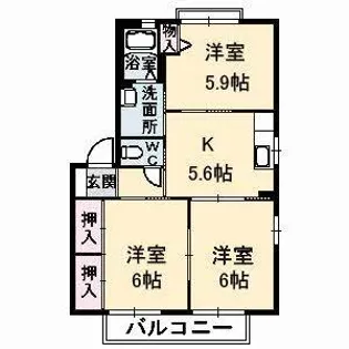 シャーメゾン鴨庄【2階】の間取り