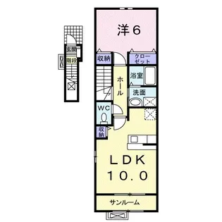 ラック・ヴィラII【2階】の間取り