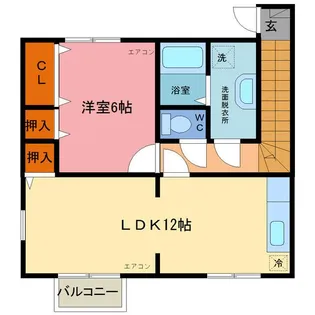 シルエーラあきのII【2階】の間取り