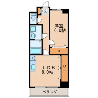 プログレスアサダ瓦町【7階】の間取り