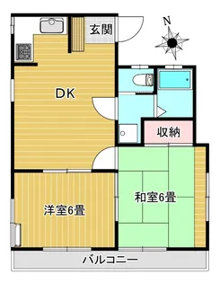 シルキーホワイト残堀【1階】の間取り