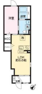 CALME笹塚【1階】の間取り