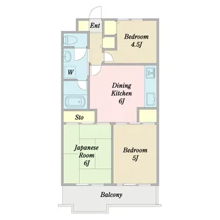 プロシード中河原二番館【1階】の間取り