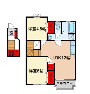 ウィスティリア壱番館【2階】の間取り