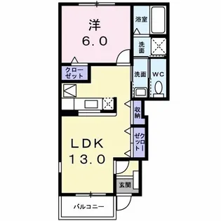 ミユマ・パレスA【1階】の間取り