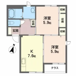 サンライズ・インA【1階】の間取り