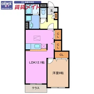 サンティーア【1階】の間取り