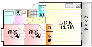 第一八木コーポ【1階】の間取り